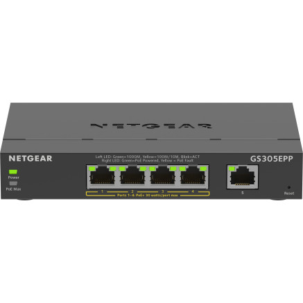 NETGEAR Plus Switch 5-port 101001000 GS305EPP-100PES