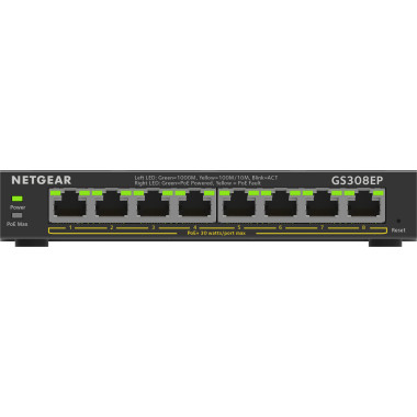 NETGEAR Plus Switch 8-port 101001000 GS308EP-100PES