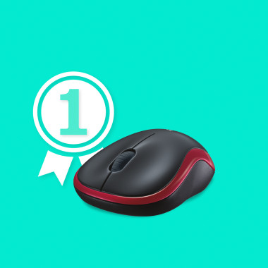 Mouse Logitech M185 Wireless red (910-002240)