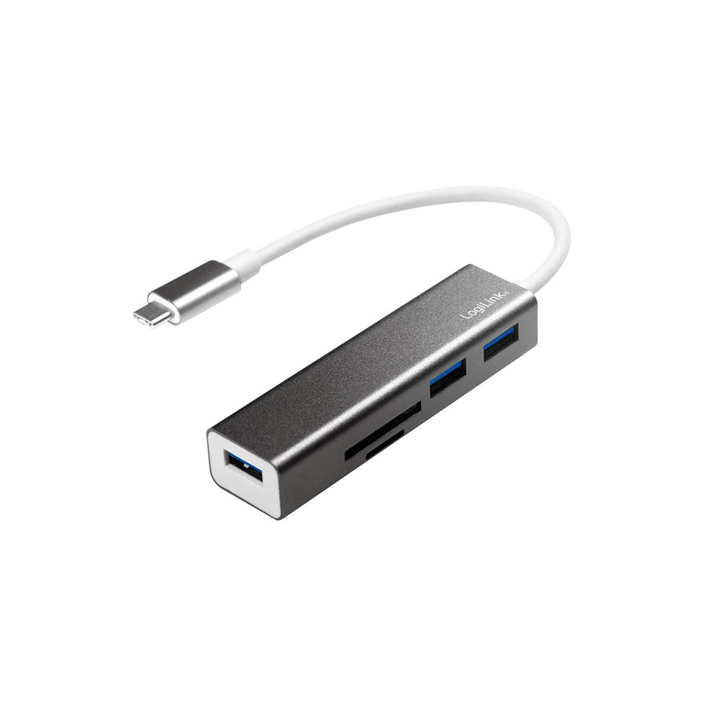 LogiLink USB 3.2 Gen 1x1 USB-C 3-Port Hub, mit Kartenleser UA0305 LogiLink USB 3.2 Gen 1x1 USB-C 3-Port Hub, mit Kartenleser UA0305
