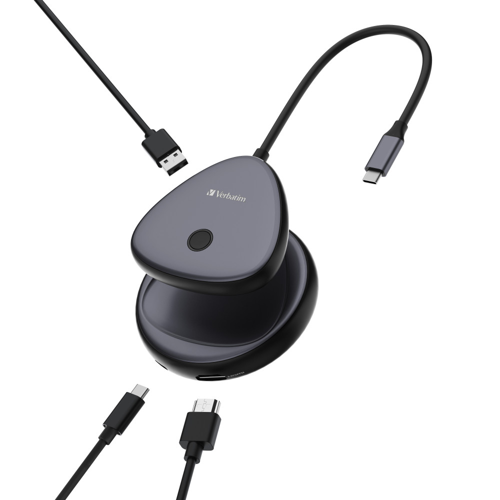 Verbatim Drahtloser USB-C 4K Monitor Adapter mit HUB WDA-02 32147