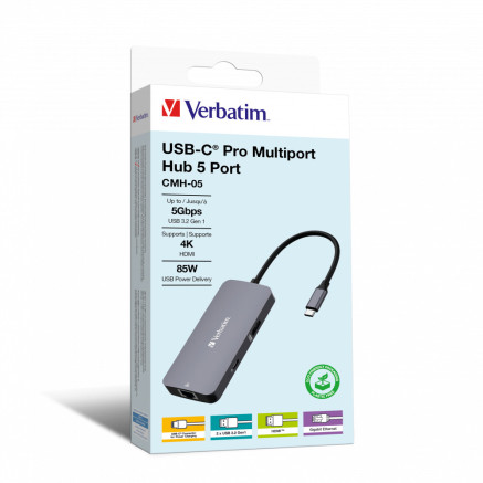 Verbatim USB-C Multiport 5 Port HUB CMH-05 32150
