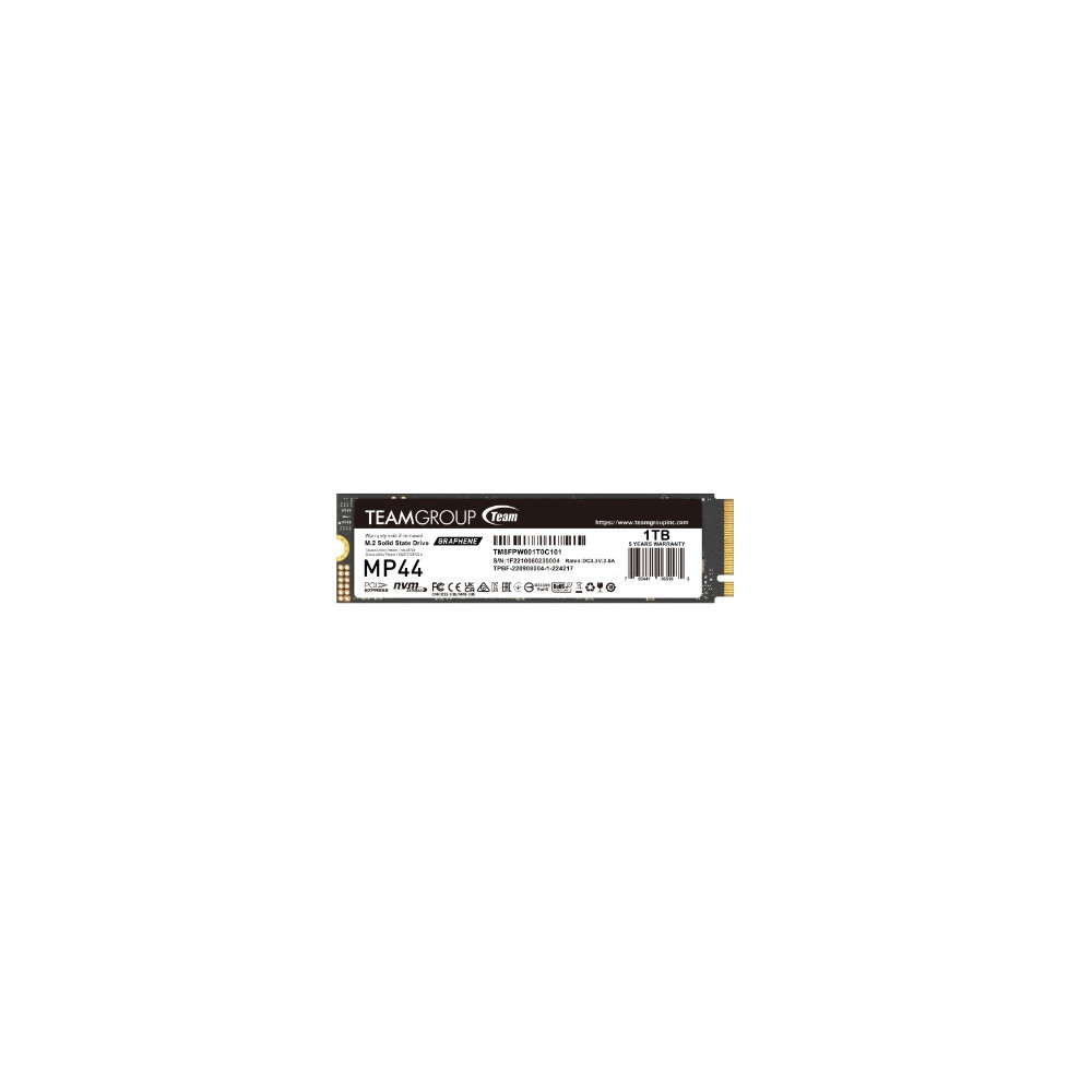 SSD Teamgroup 1TB MP44 TM8FPW001T0C101 PCIe M.2 PCIe 4.0 x4 SSD Teamgroup 1TB MP44 TM8FPW001T0C101 PCIe M.2 PCIe 4.0 x4