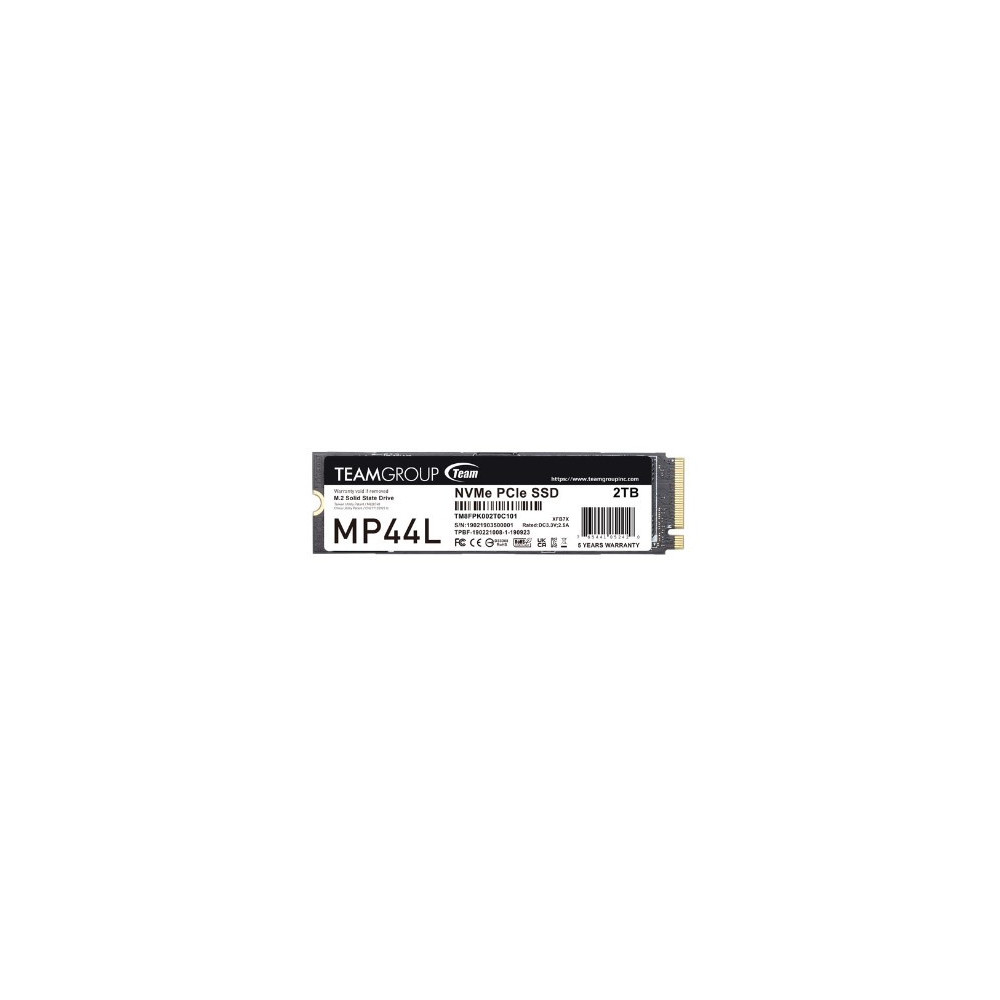 SSD Teamgroup 2TB MP44L TM8FPK002T0C101 PCIe M.2 PCIe 4.0 x4 NVME SSD Teamgroup 2TB MP44L TM8FPK002T0C101 PCIe M.2 PCIe 4.0 x4 NVME