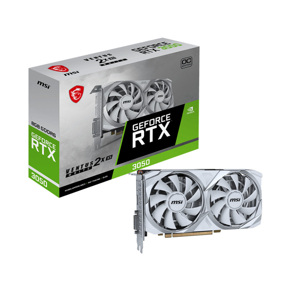 VGA MSI GeForce RTX 3050 8GB Ventus 2X XS OC White