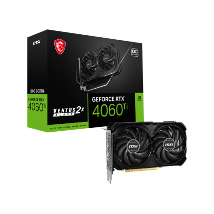 VGA MSI GeForce RTX 4060 TI 16GB Ventus 2X BLACK OC