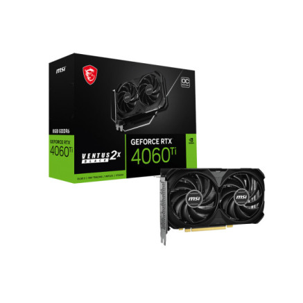 VGA MSI GeForce RTX 4060 TI 8GB Ventus 2X BLACK E1 OC
