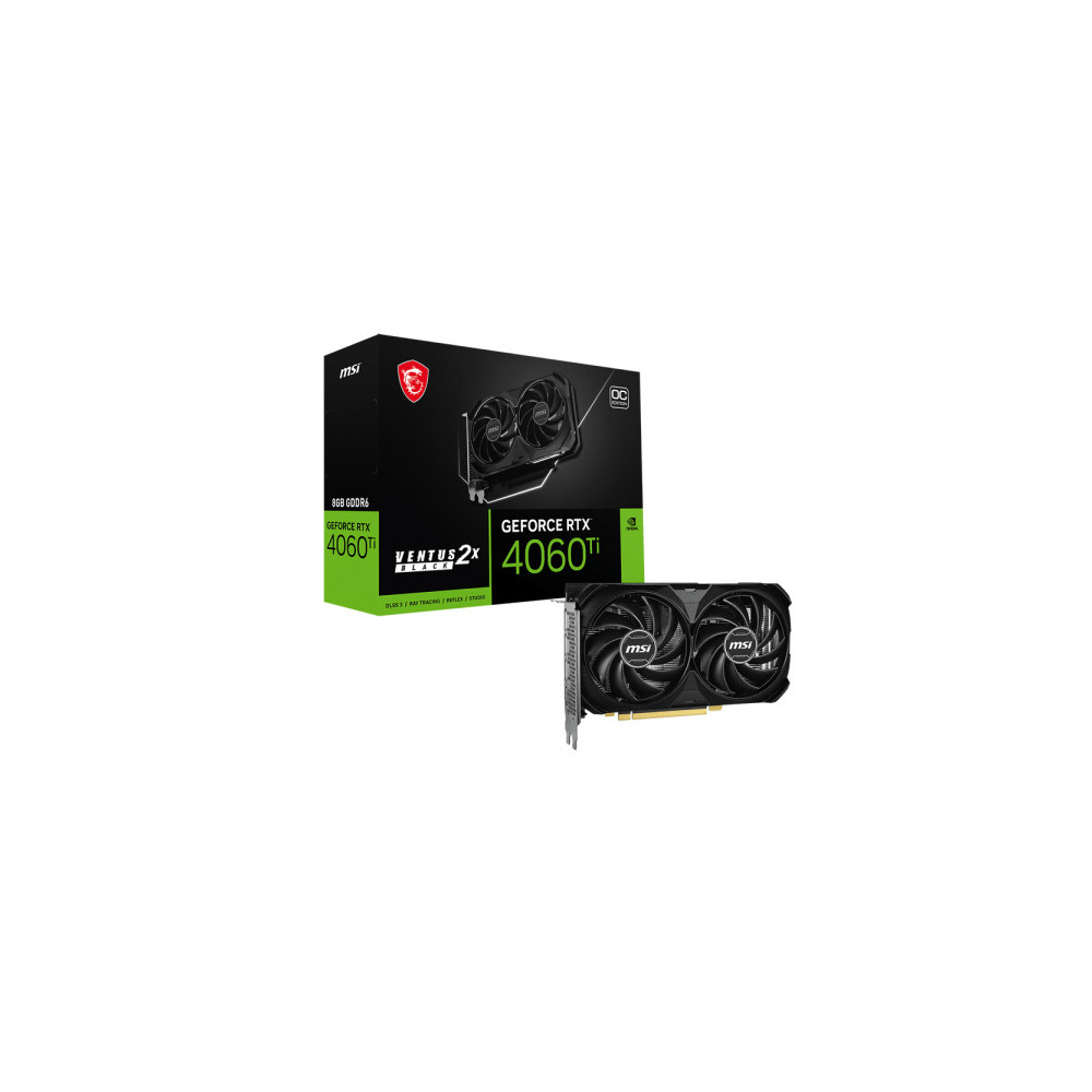 VGA MSI GeForce RTX 4060 TI 8GB Ventus 2X BLACK E1 OC VGA MSI GeForce RTX 4060 TI 8GB Ventus 2X BLACK E1 OC