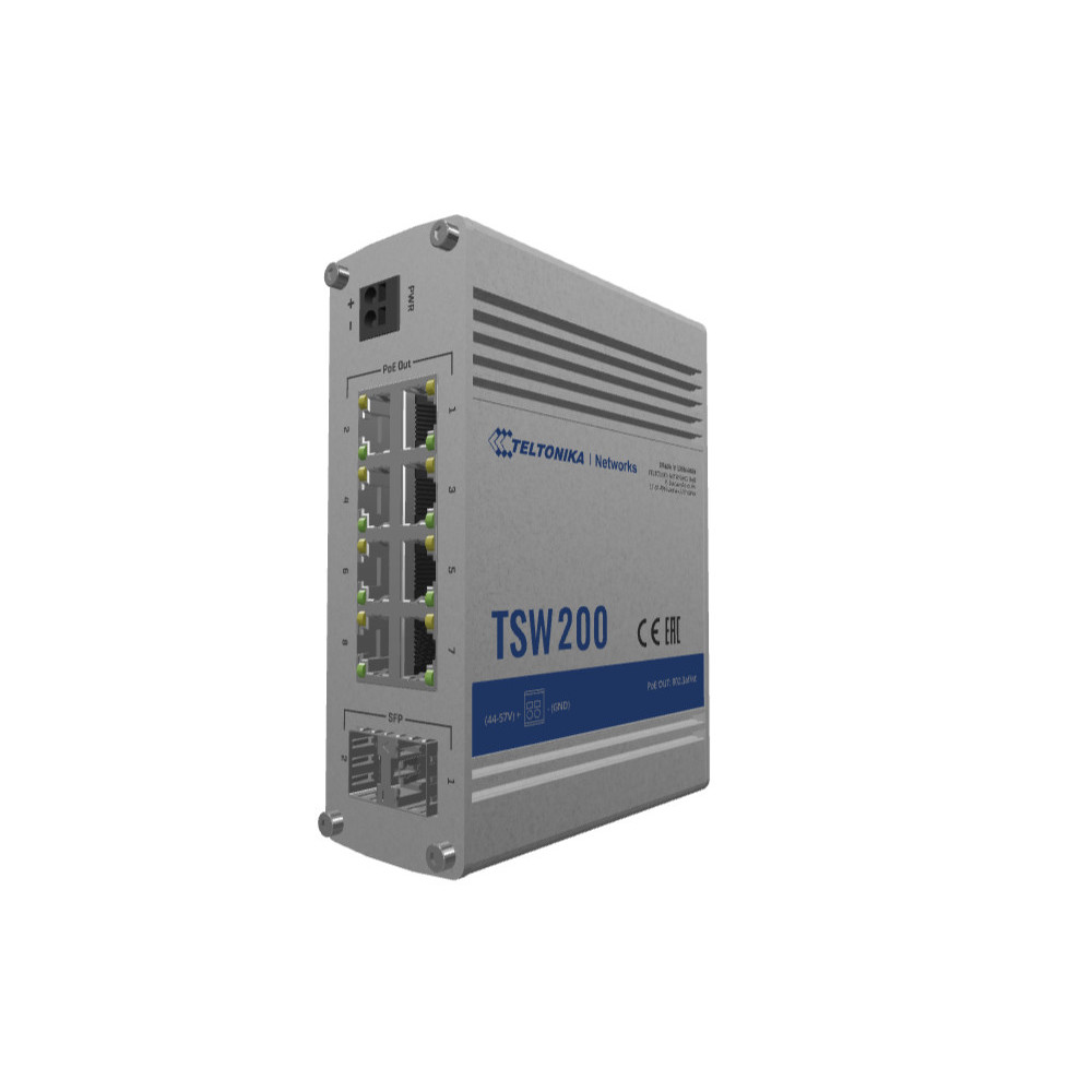 Teltonika TSW200 8-port Switch 8x101001000  2xGigabit SFP