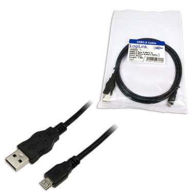 Cle LogiLink USB 2.0 Cle USB-AM zu Micro-USBM 1,8 m CU0034
