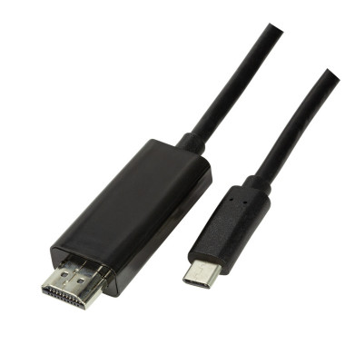 Cle LogiLink USB 3.2 Gen1 Type-C Cle, CM zu HDMI-AM, 4K60 Hz, schwarz, 3 m UA0330