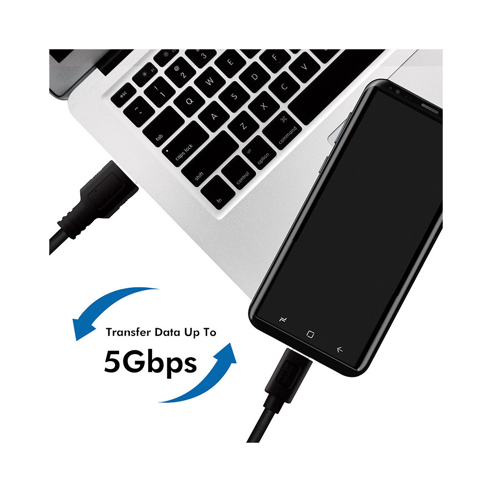 Cle LogiLink USB 3.2 Cle A-Stecker-C-Stecker schwarz 0,5 m