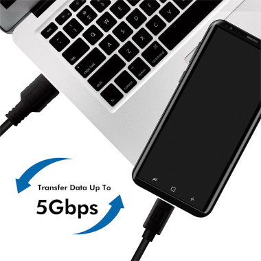 Cle LogiLink USB 3.2 Cle A-Stecker-C-Stecker schwarz 0,5 m