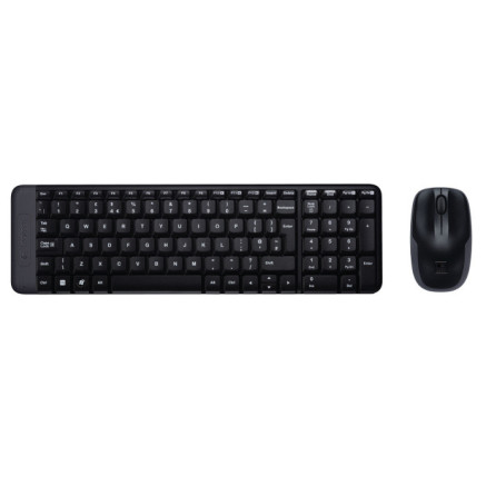 Keyboard  Mouse Logitech Wireless Combo MK220  Wireless Schwarz (DE) (920-003168)