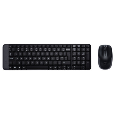 Keyboard  Mouse Logitech Wireless Combo MK220  Wireless Schwarz (DE) (920-003168)