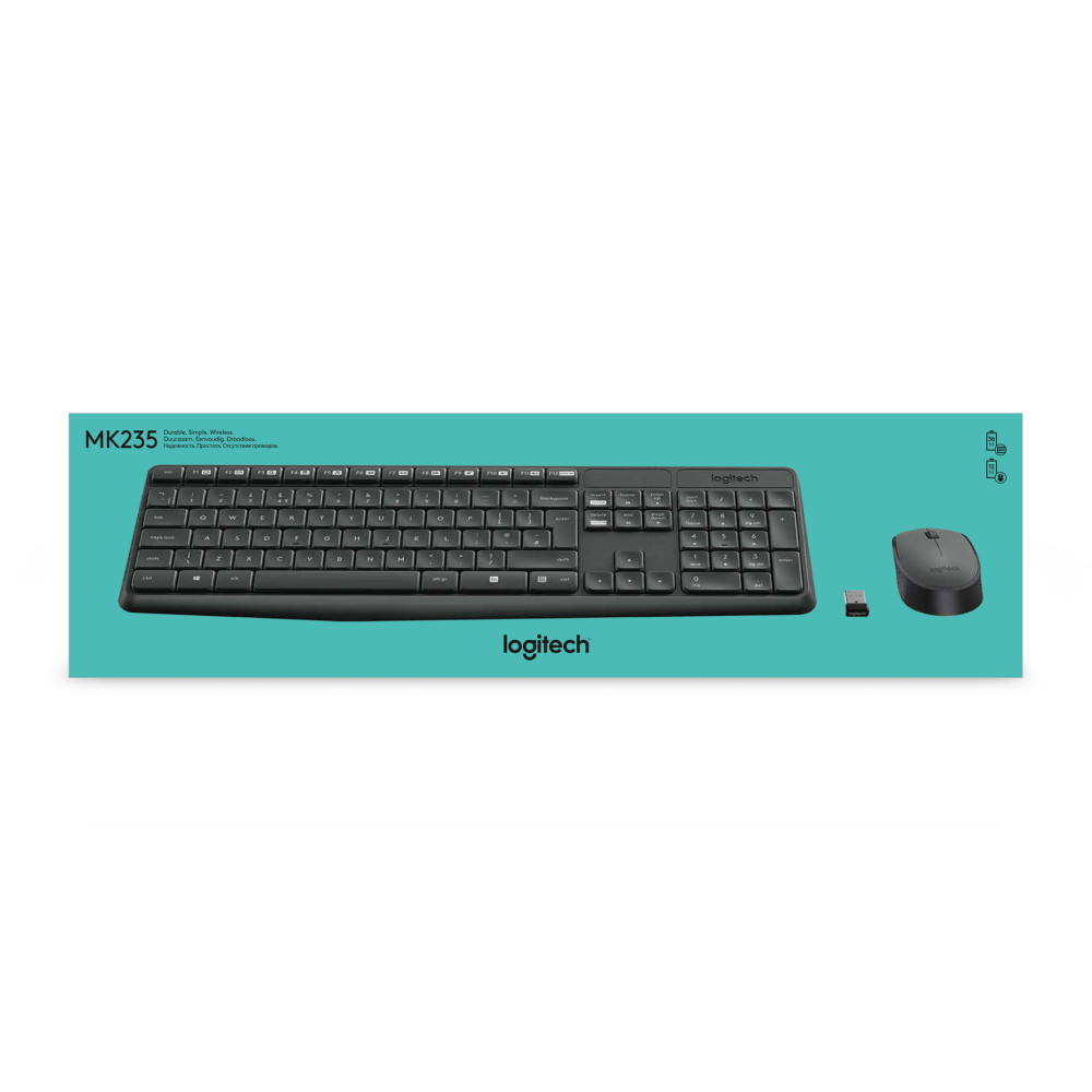 Keyboard  Mouse Logitech Wireless Combo MK235 (DE) (920-007905)