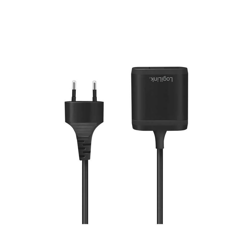 LogiLink Dual-USB-Ladeadapter mit 1,5 m FestCle 1x USB-A 1x USB-C 12 W PA0256