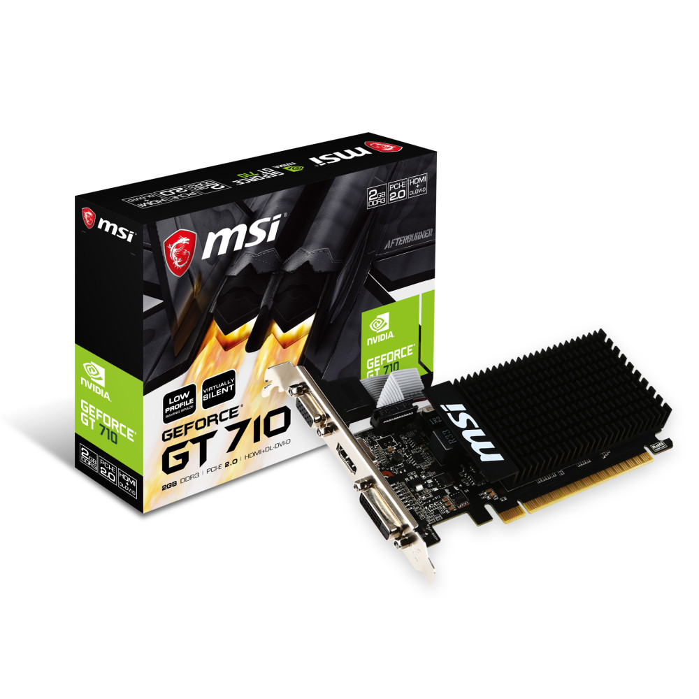 Carte Graphique - MSICV025445 MSI GT710 LP 2Go DDR3 PCI E 2.0 HDMI DVI VGA