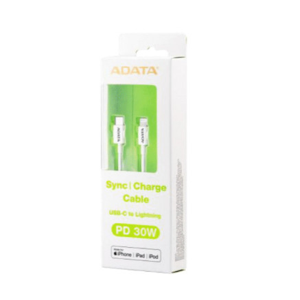 ADAET035677 ADATA Cable Apple USB C+Lightning 1M Plastique Blanc