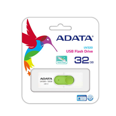 ADADF029106 ADATA Clé USBUV320 32GB USB3.0 Blanc et Vert