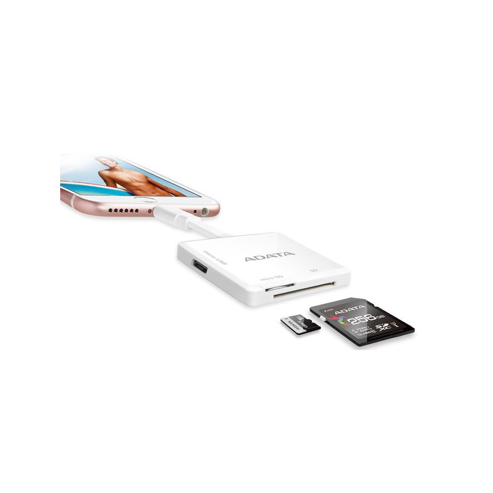 ADADF030206 Adaptateur SD MicroSD vers Apple (Lightning) Blanc ADADF030206 Adaptateur SD MicroSD vers Apple (Lightning) Blanc