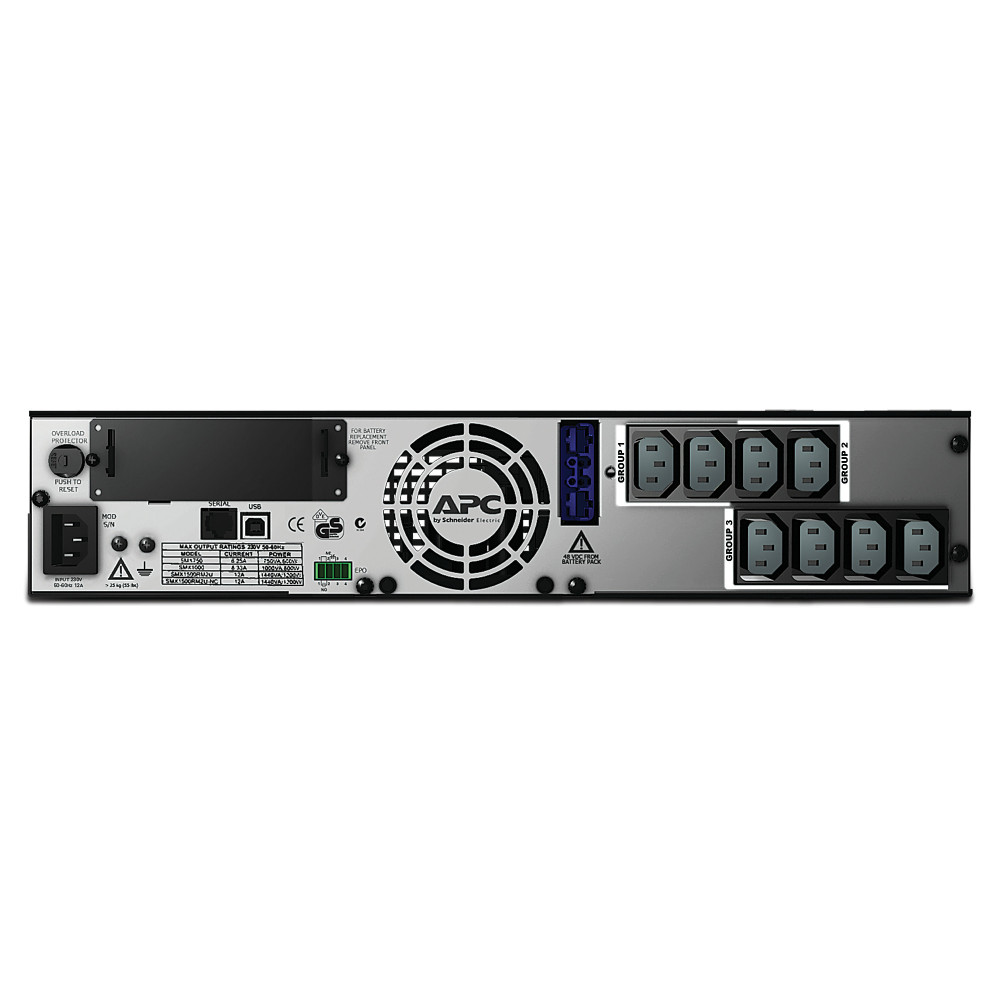 APCON035911 SMX1500RMI2U - 1,50 kVA 1,20 kW - 2U Rack Tour - 5 Minute(s) Stand-by - 220 V AC