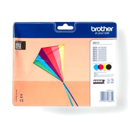 BROCO023430 Encre Brother Multipack LC-223VALBP Black + 3 couleurs