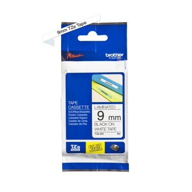BROETI25880 TZE-221 Ruban 9mm Noir Blanc