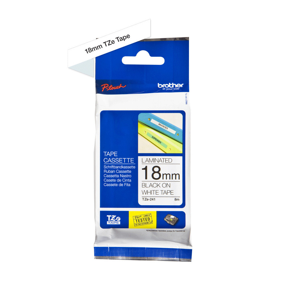 BROETI25882 DESTOCKAGE TZE-241 Ruban 18mm Noir Blanc