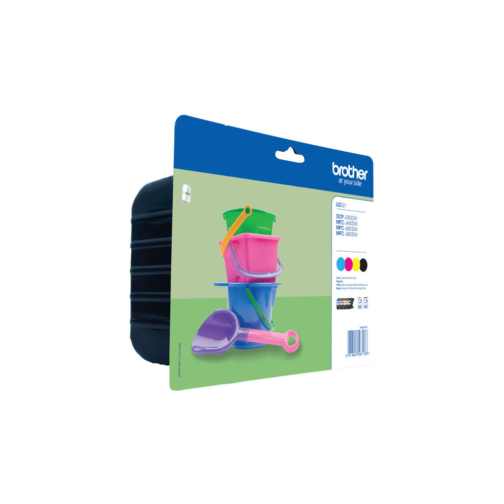BROCO031456 Encre Brother Multipack LC-221VALBP Black + 3 couleurs BROCO031456 Encre Brother Multipack LC-221VALBP Black + 3 couleurs
