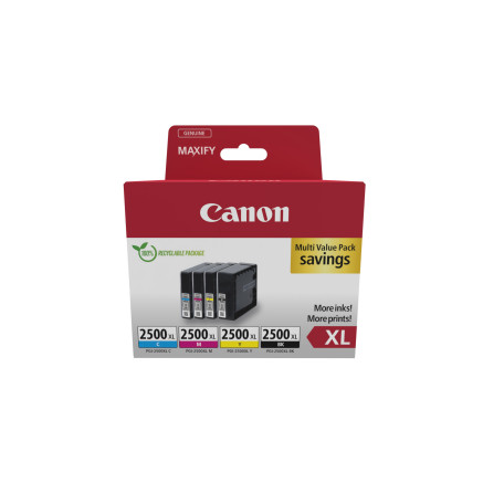 CANCO023607 MutPack Encre PGI-2500XL Noire + 3 Couleurs CMY