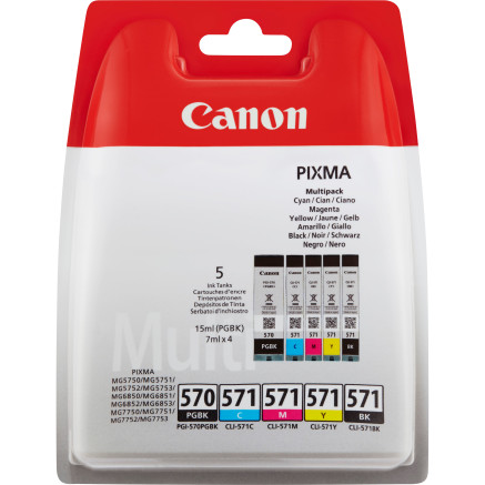 CANCO024829 MultiPack PGI-570 + CLI-571 BK+CMY