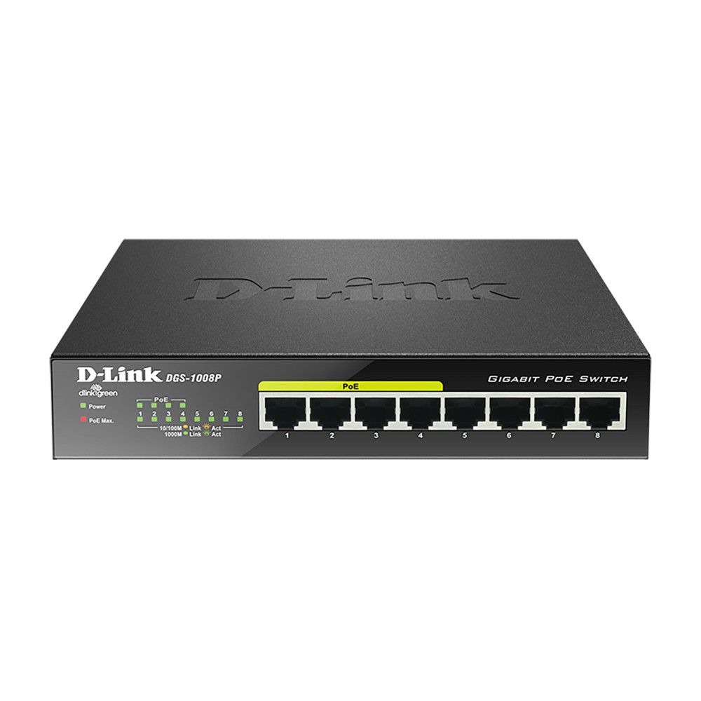 DLISW020163 DGS-1008P Switch de bureau Gigabit 8p dont 4 POE budget 52W DLISW020163 DGS-1008P Switch de bureau Gigabit 8p dont 4 POE budget 52W