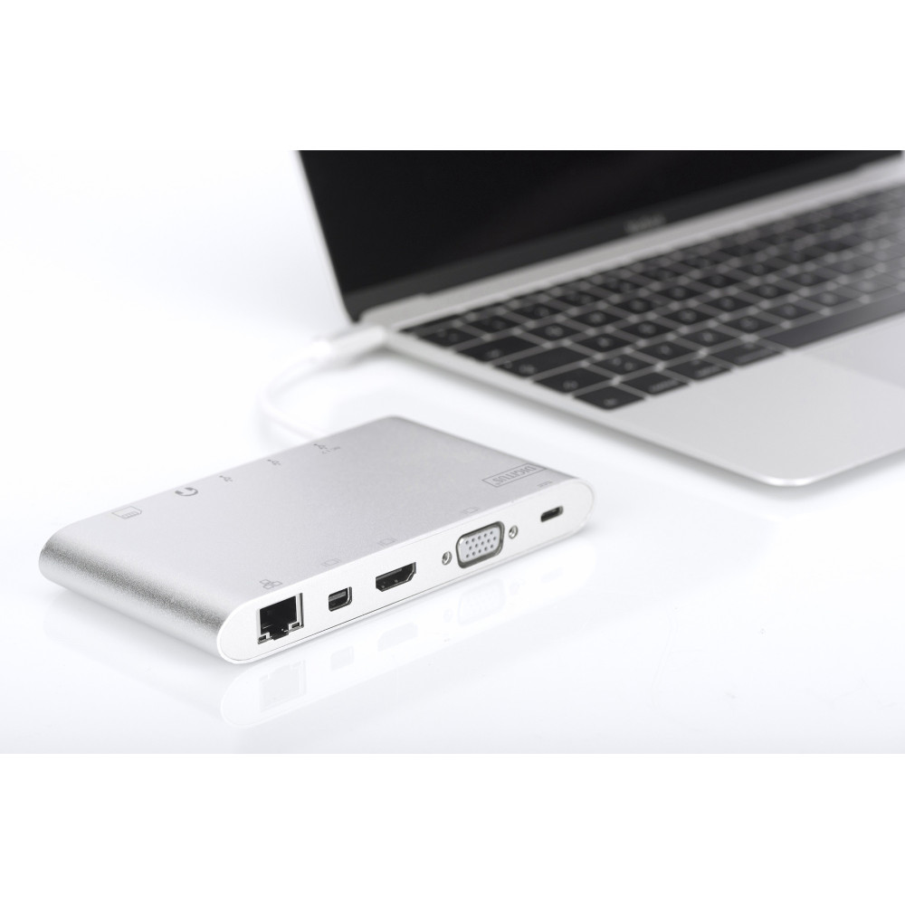 DIGUS030728 Station d'accueil universelle, USB Type C, 4K, HDMI, MiniDP, VGA, 1 USB 3.1 C PD