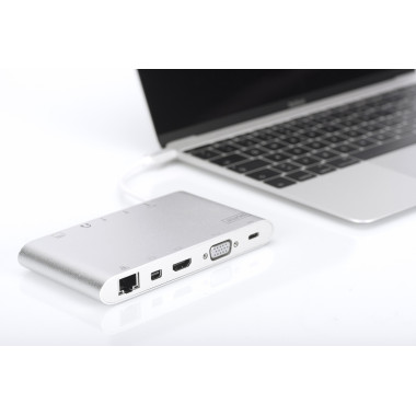 DIGUS030728 Station d'accueil universelle, USB Type C, 4K, HDMI, MiniDP, VGA, 1 USB 3.1 C PD