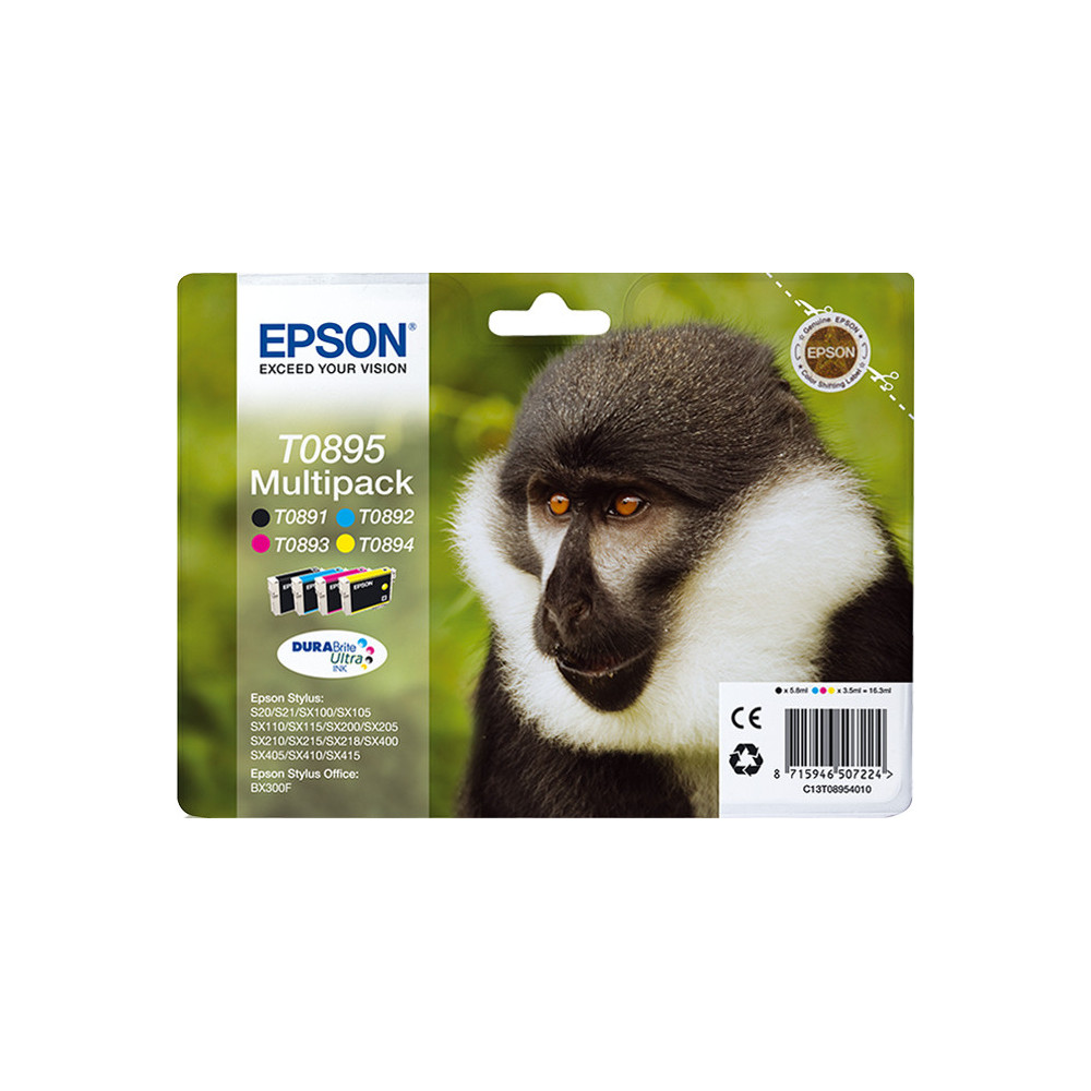 EPSCO018863 T0895 Multipack Noir + 3 couleurs CMY EPSCO018863 T0895 Multipack Noir + 3 couleurs CMY