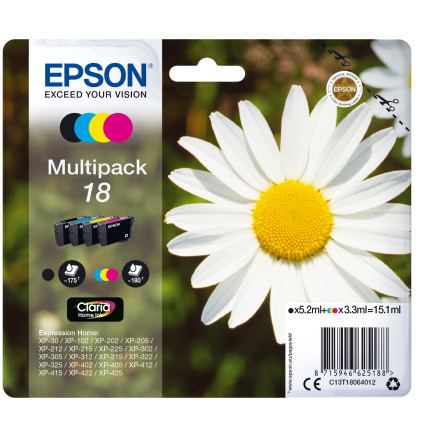 EPSCO020848 MultiPack Epson série T1806 Noir + 3 couleurs CMJ