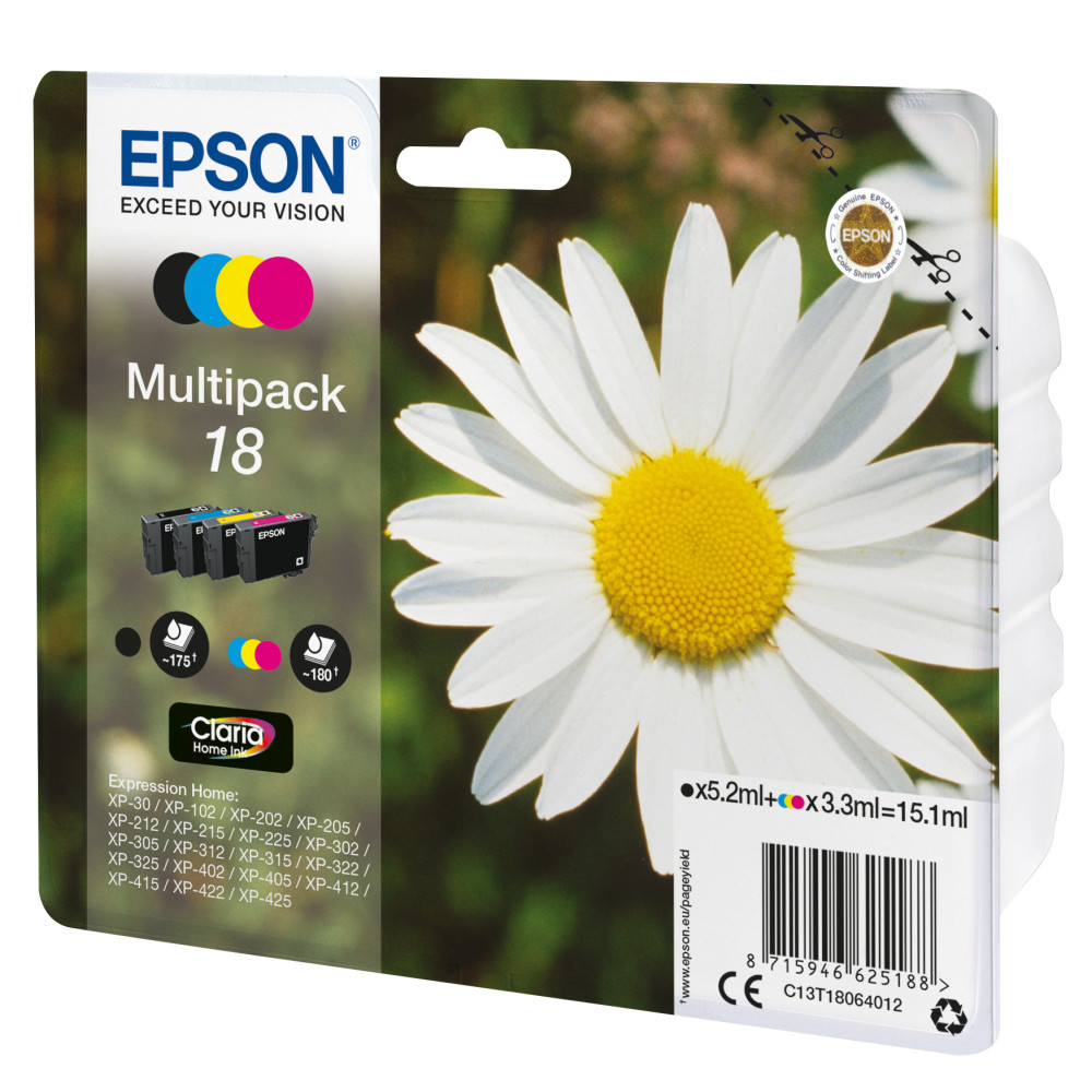 EPSCO020848 MultiPack Epson série T1806 Noir + 3 couleurs CMJ
