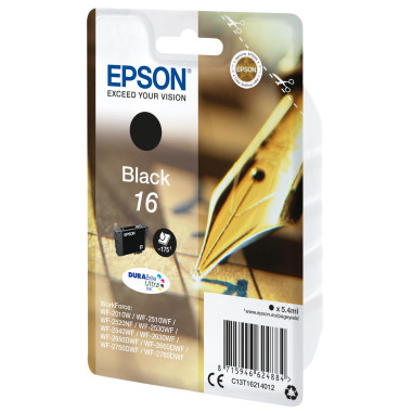EPSCO022174 Cartouche Epson 16 Noir 5.4ml pour série WorkForce WF-20 25