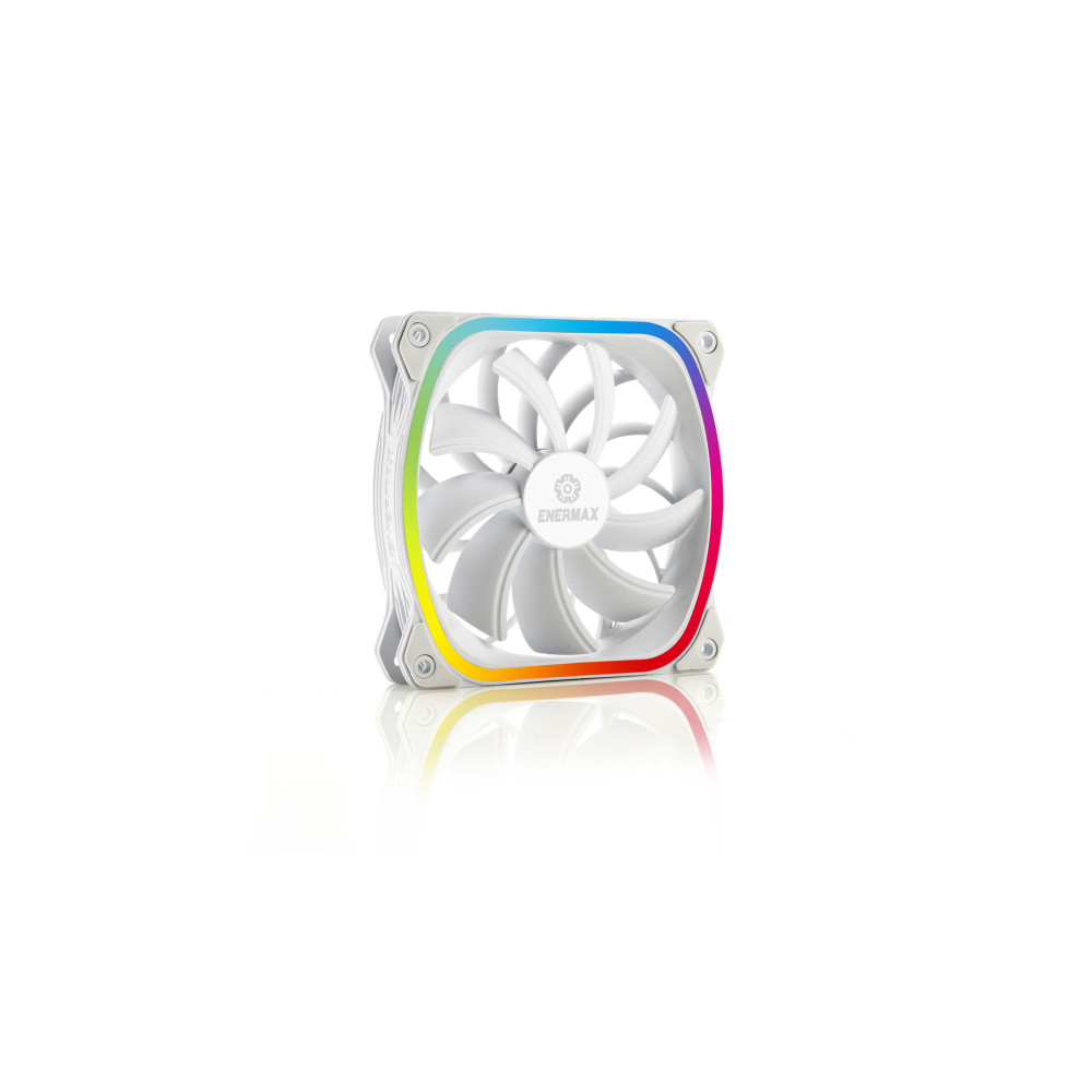 ENEVE033827 ENERMAX SquA RGB White, UCSQARGB12P-W-SG 3pcs Ventilo Boitier  120mm RGB