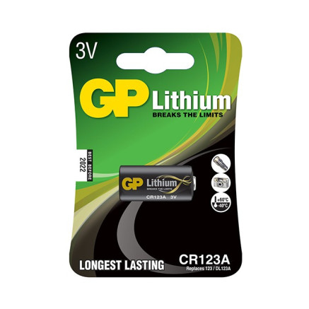 GPBCH007894 CR123A Blister 1 pile Lithium  1300mAh