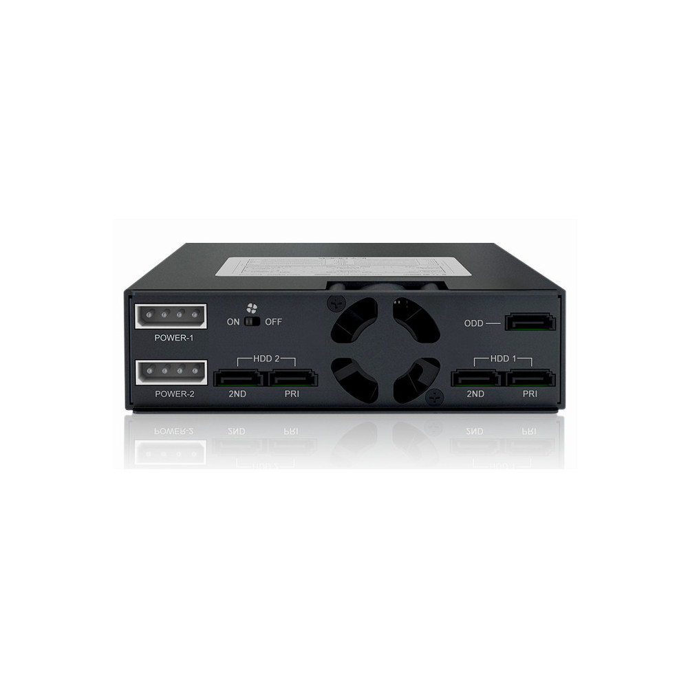 ICYBT021286 Backplane 5.25p pour 2x 2.5p SATA SAS + emp. Lec. Opt. Slim