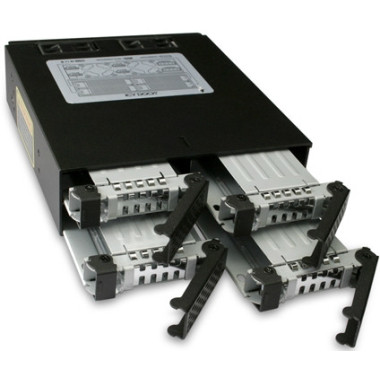 ICYMB027591 Rack amovible métal  pour 4 x DD 2.5 SAS SATA Hot-Swap en 1 x  baie 51 4