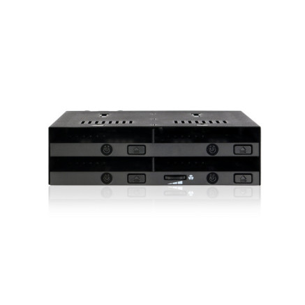 ICYMB027718 MB524SP-B Rack Amovible 4 baies SAS   SATA HDD   SSD 2.5p pour baie de 5.25p