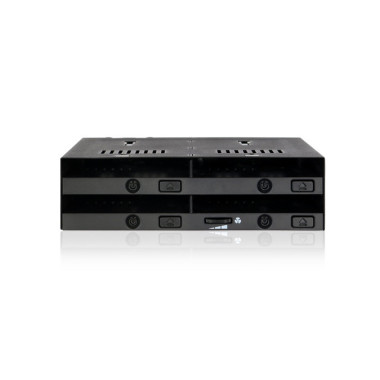 ICYMB027718 MB524SP-B Rack Amovible 4 baies SAS   SATA HDD   SSD 2.5p pour baie de 5.25p