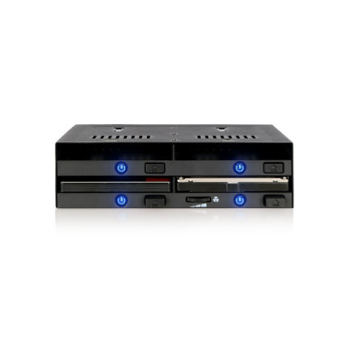 ICYMB027718 MB524SP-B Rack Amovible 4 baies SAS   SATA HDD   SSD 2.5p pour baie de 5.25p
