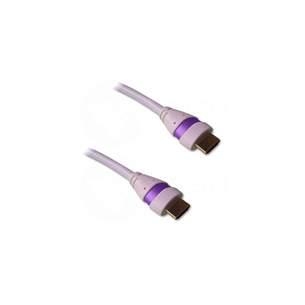 NONVI018572 Cordon HDMI 2.0 Ethernet 1.5m A-A M-M Blanc Mauve