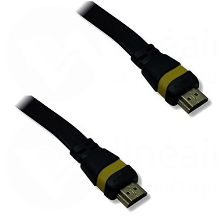 NONVI018058 Cordon Plat HDMI 1.4 Ethernet 10m A-A M-M noir