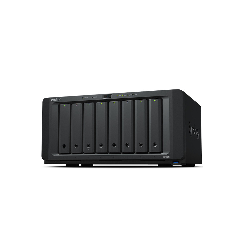 SYNBT036289 DS1821+ Boîtier NAS pour 8 DD 3.5 2.5p 2.2GHz 64bit QuadCore 4Go 4LAN Gb USB3.2 SYNBT036289 DS1821+ Boîtier NAS pour 8 DD 3.5 2.5p 2.2GHz 64bit QuadCore 4Go 4LAN Gb USB3.2