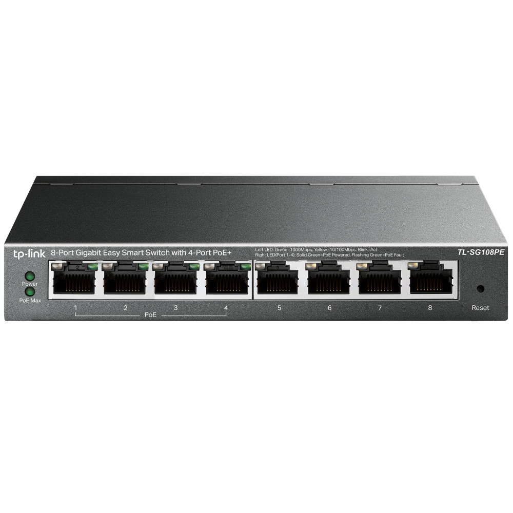 TPLSW027049 TP-LINK Switch 8 ports 10 100 1000 Mbps dont 4 PoE (Budget 55 W) TPLSW027049 TP-LINK Switch 8 ports 10 100 1000 Mbps dont 4 PoE (Budget 55 W)